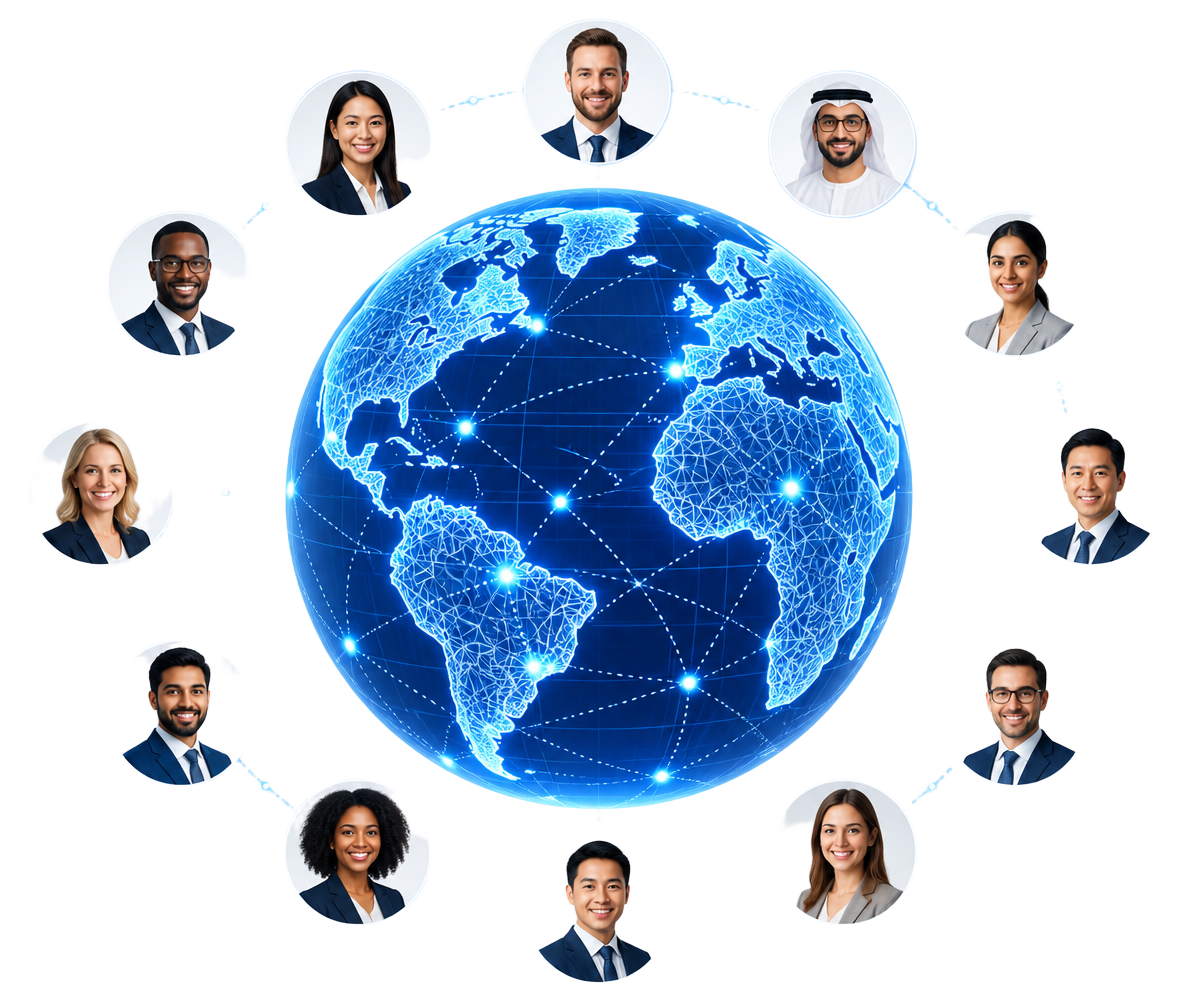 Global network of supply chain professionals connected across the world